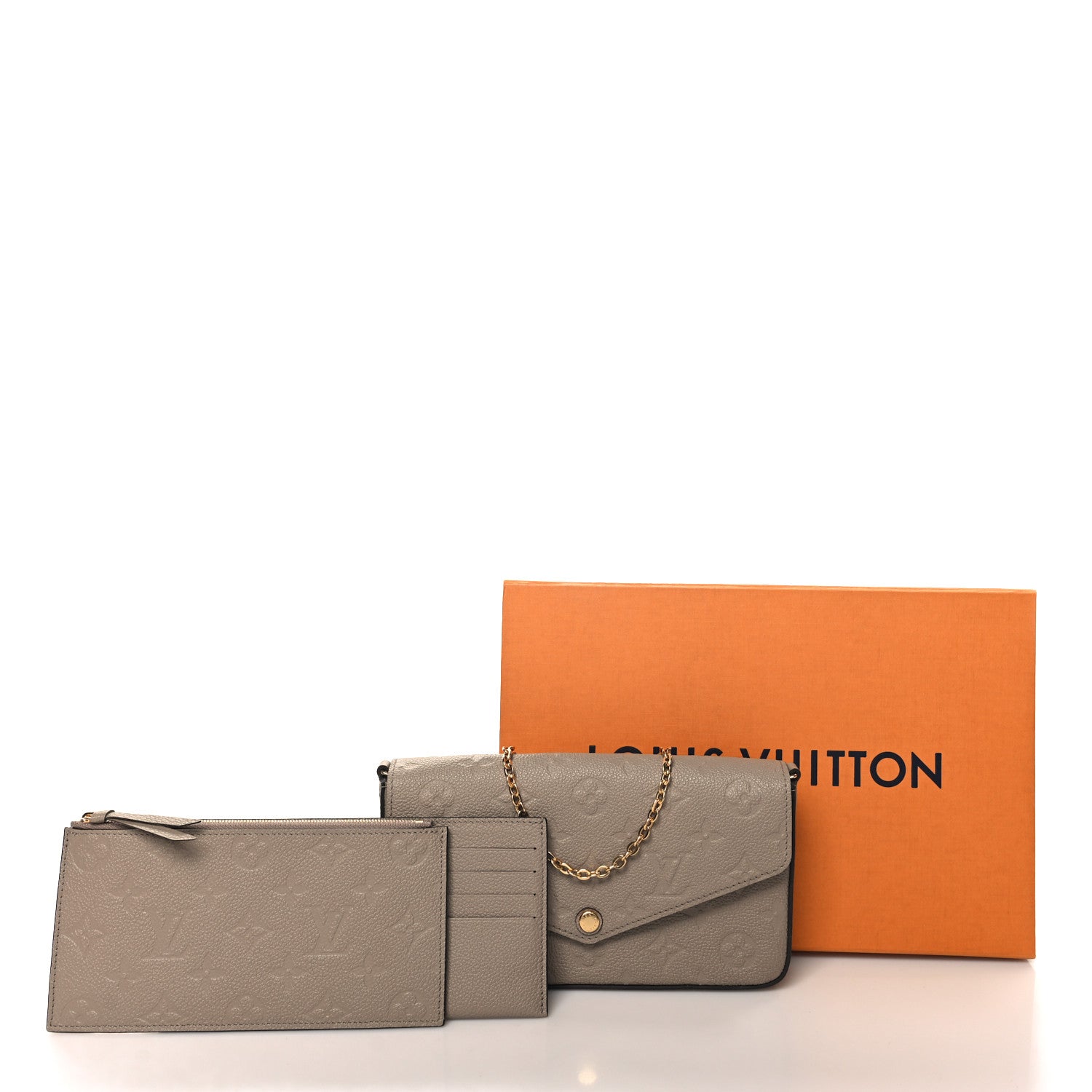 Louis Vuitton Empreinte Pochette Felicie Chain Wallet Tourterelle 11 of 11