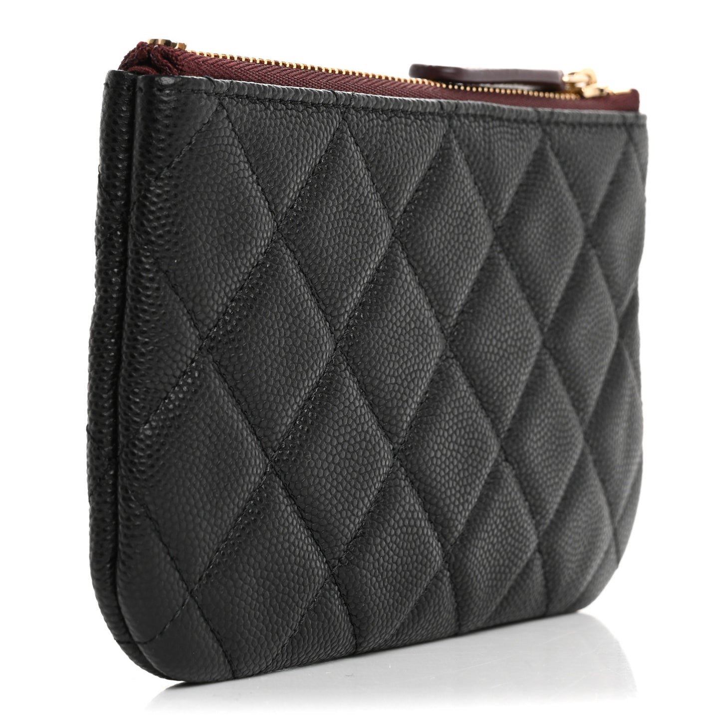Caviar Quilted Small Cosmetic Case Black