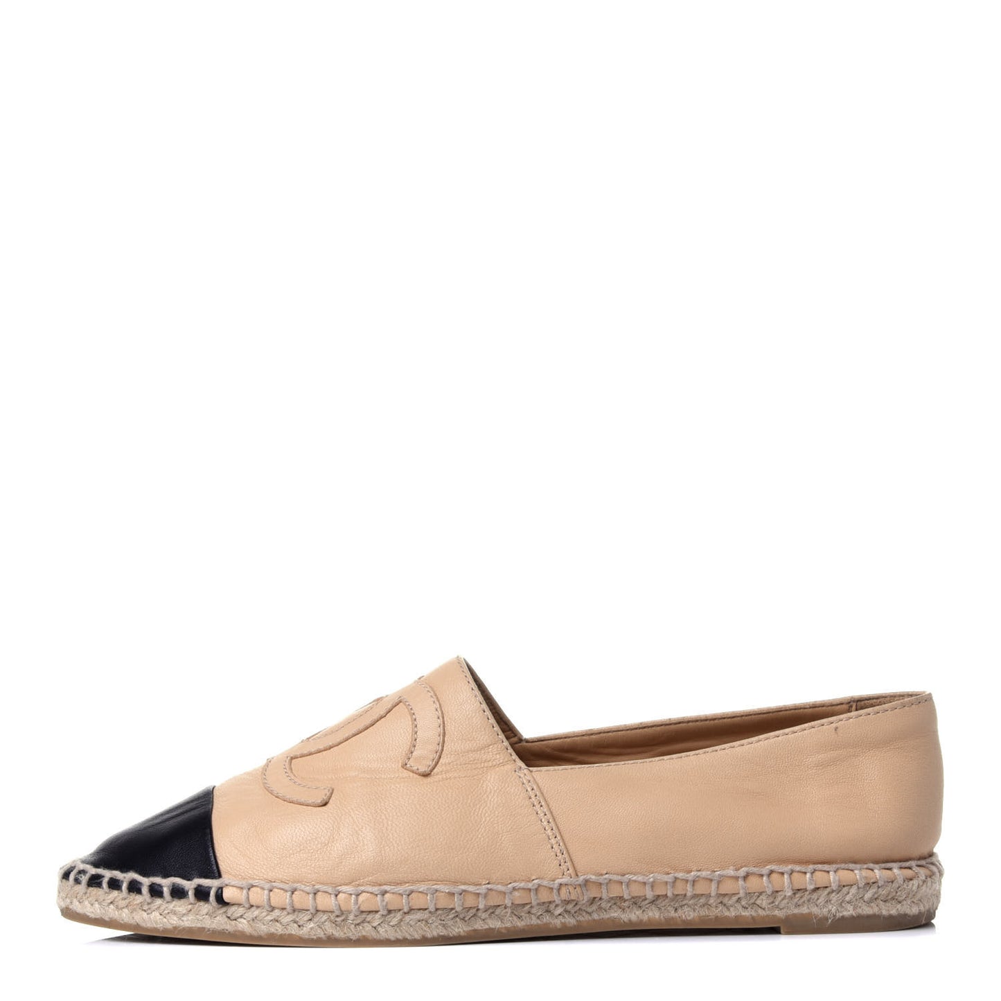Lambskin CC Espadrilles 38 Beige Black