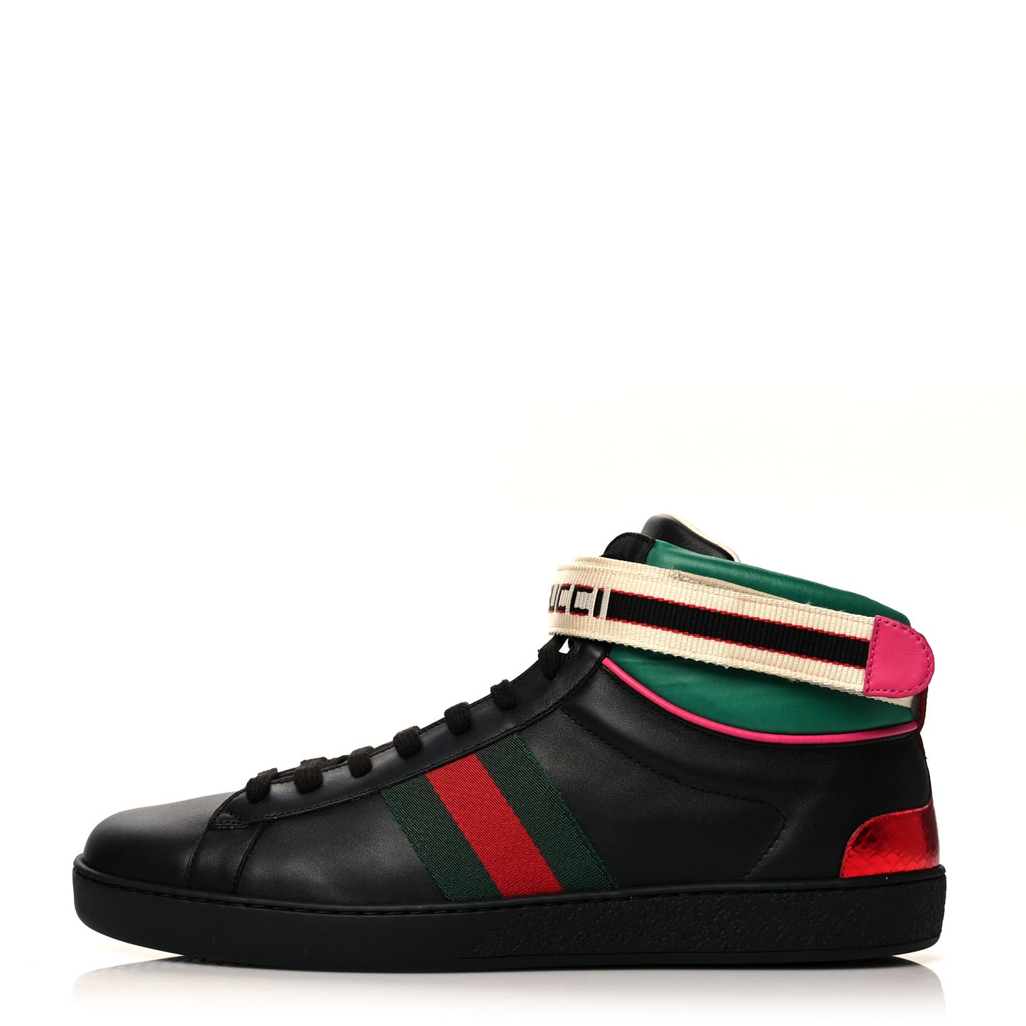 Calfskin Ayers Web Mens New Ace Stripe High Top Sneakers 11 Black