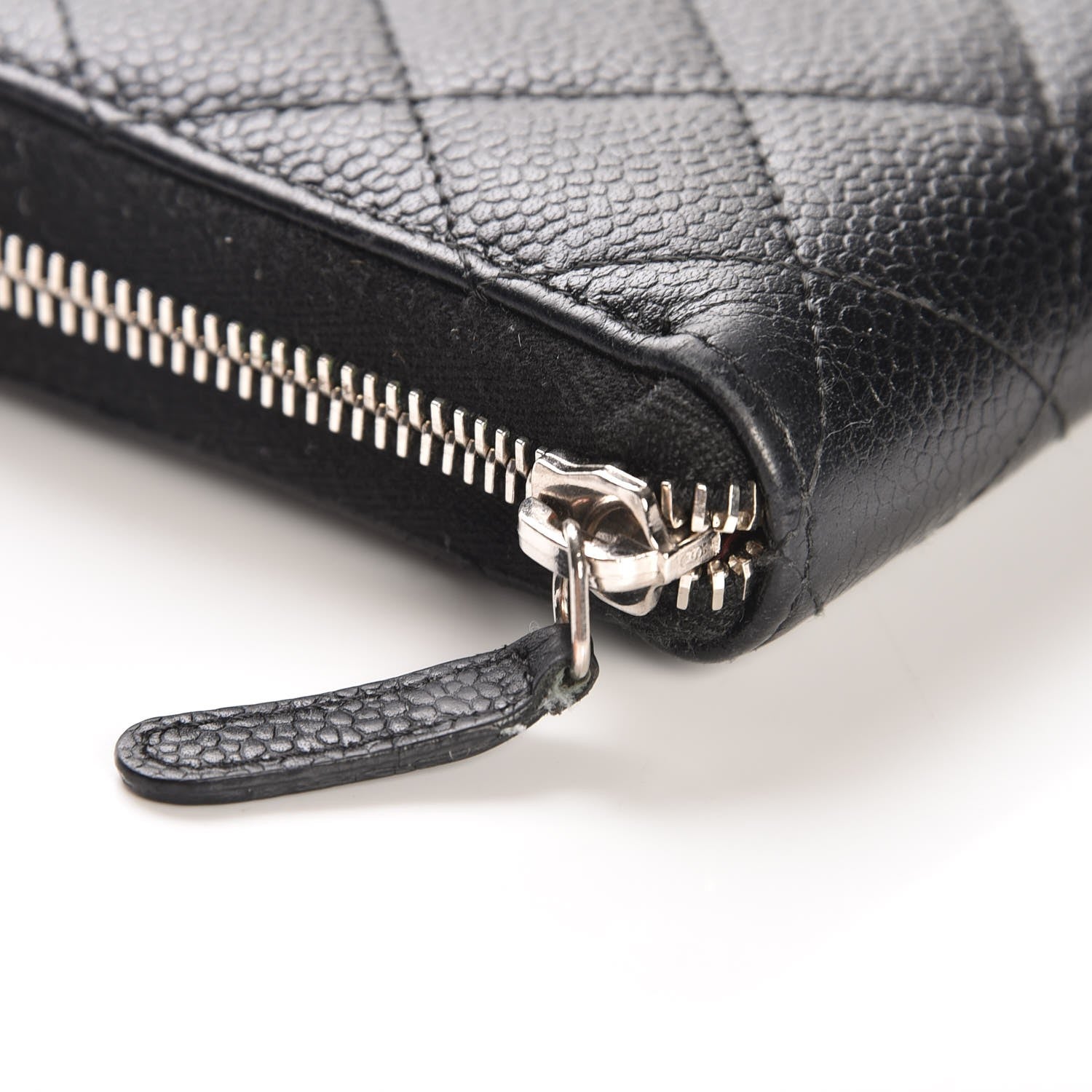 Chanel Caviar Quilted Large Gusset Zip Around Wallet Black 9 of 11
