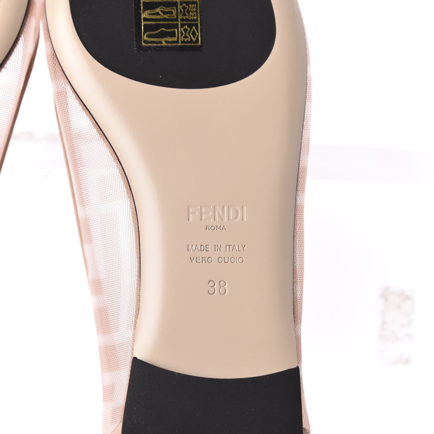 Technical Mesh Vitello FF Colibri Ballerina Flats 38 Rose Nude