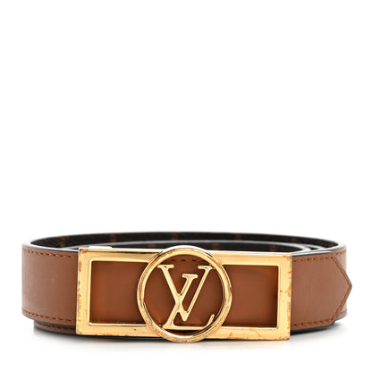 Louis Vuitton Monogram 25mm Dauphine Reversible Belt 80 32 Tan 2 of 9