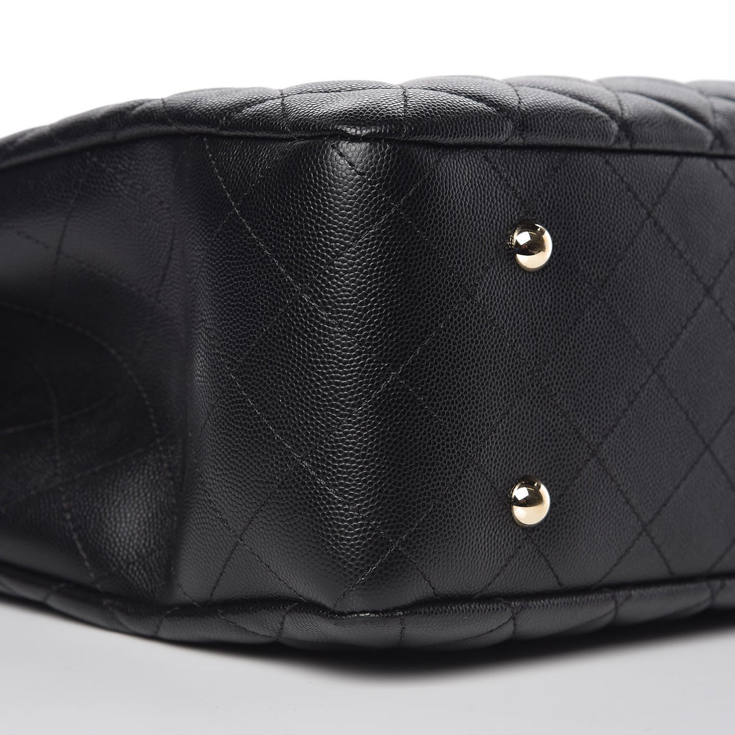 Caviar Quilted Large Classic Shopping Tote Black