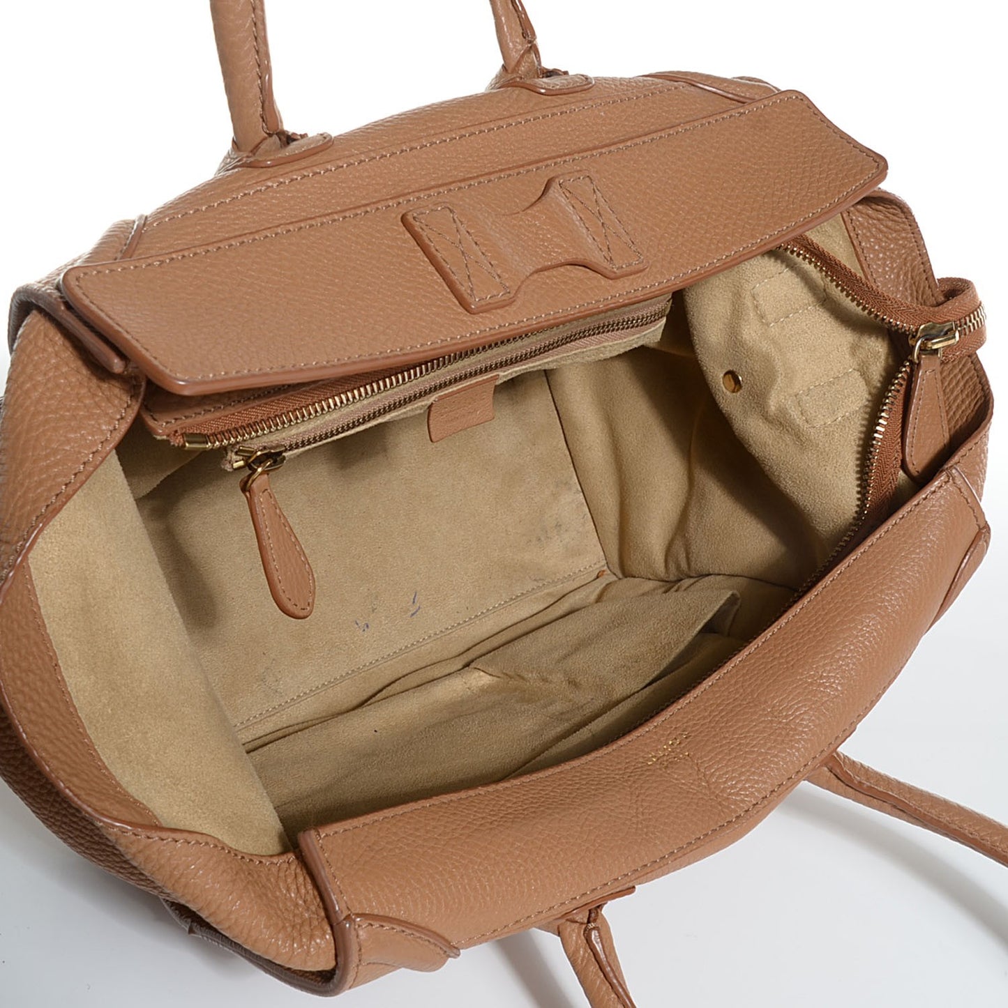 Pebbled Calfskin Mini Luggage Camel