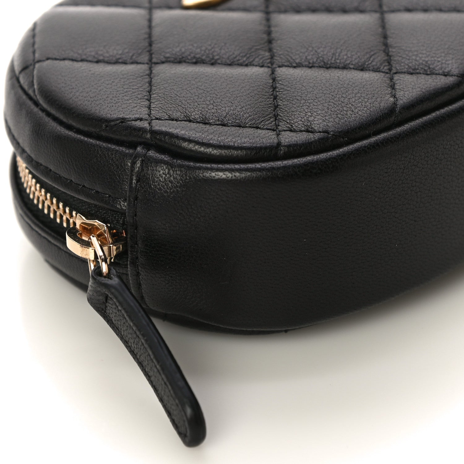 Chanel Lambskin Quilted Zip Around Classic Coin Purse Black 9 of 11