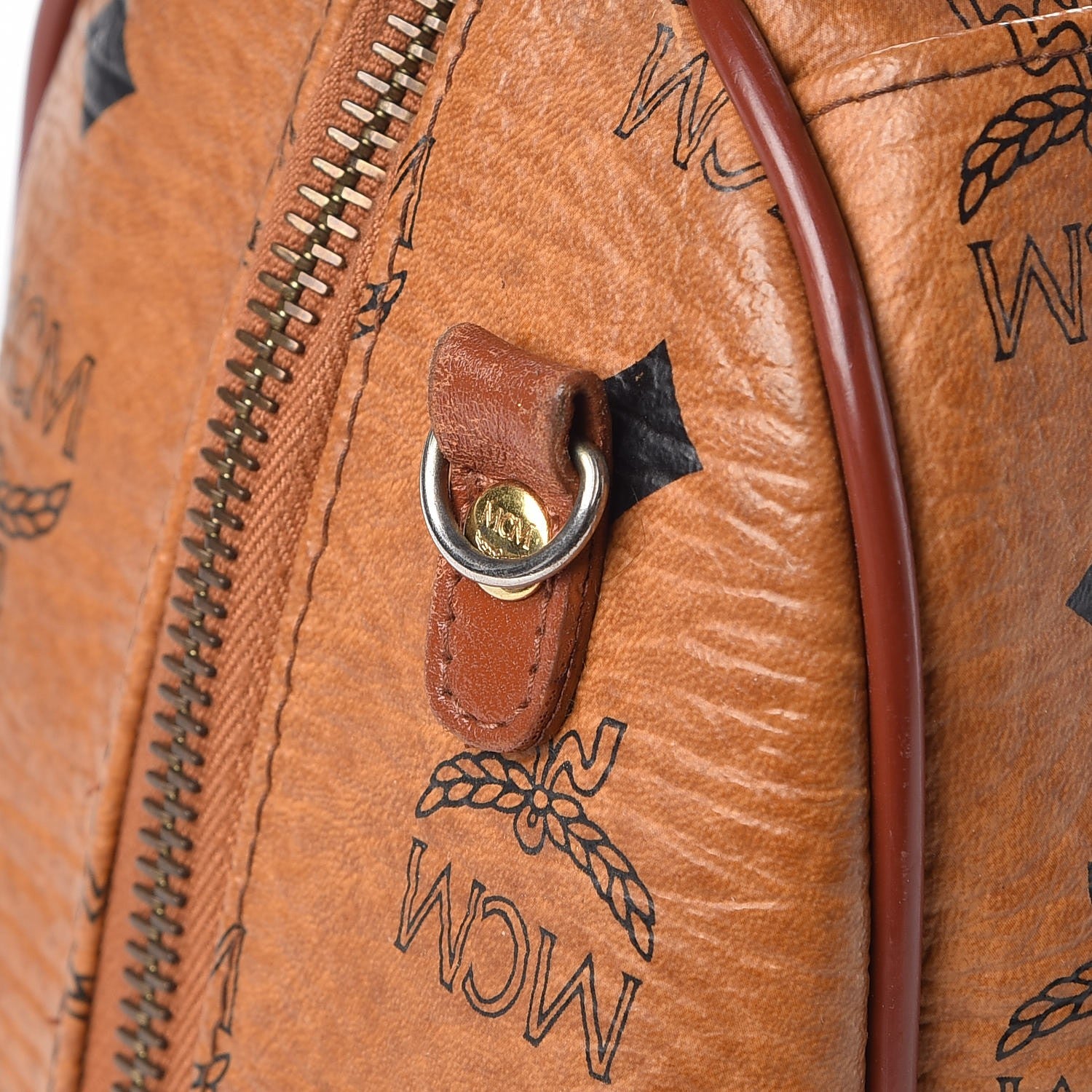 MCM Visetos Boston Bag Cognac 19 of 23