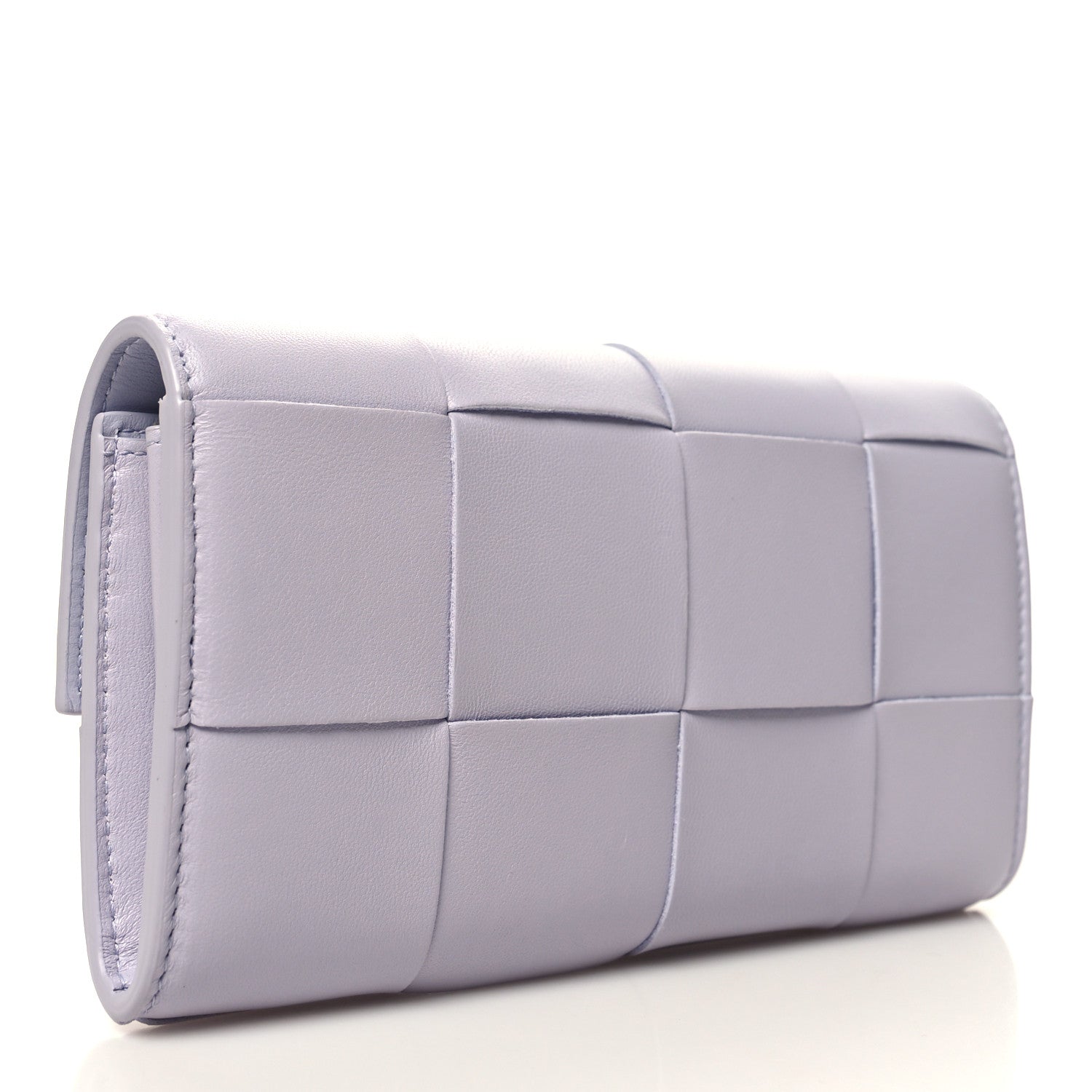 Bottega Veneta Lambskin Maxi Intrecciato Padded Large Flap Wallet Oyster Lilac 3 of 8