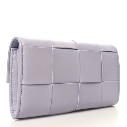 Bottega Veneta Lambskin Maxi Intrecciato Padded Large Flap Wallet Oyster Lilac 3 of 8