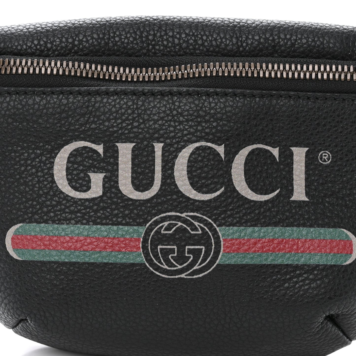 Grained Calfskin Small Logo Belt Bag Black