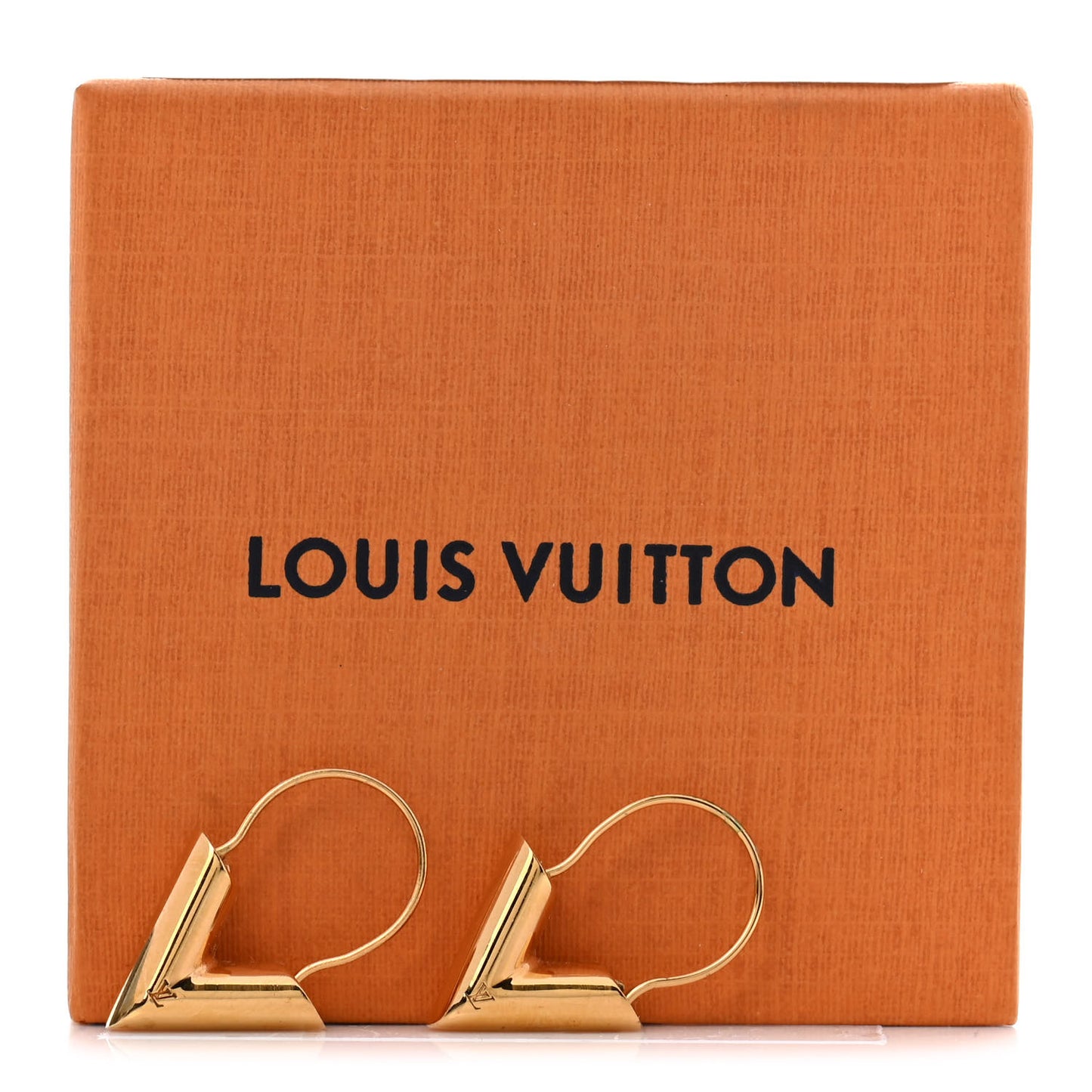 Brass Essential V Hoop Earrings Gold