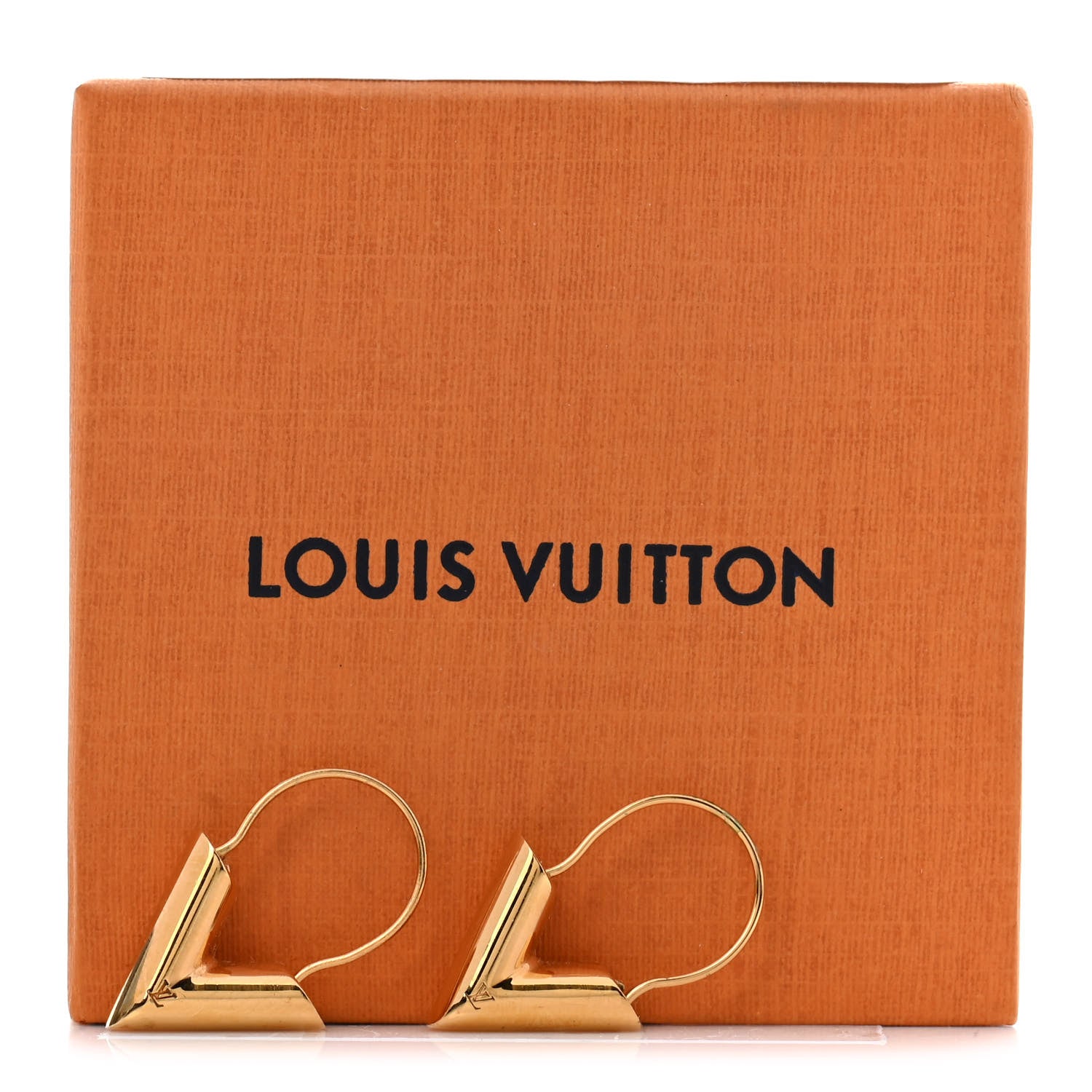 Louis Vuitton Brass Essential V Hoop Earrings Gold 6 of 6