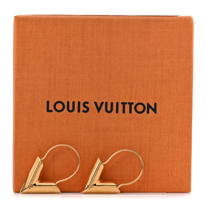 Louis Vuitton Brass Essential V Hoop Earrings Gold 6 of 6