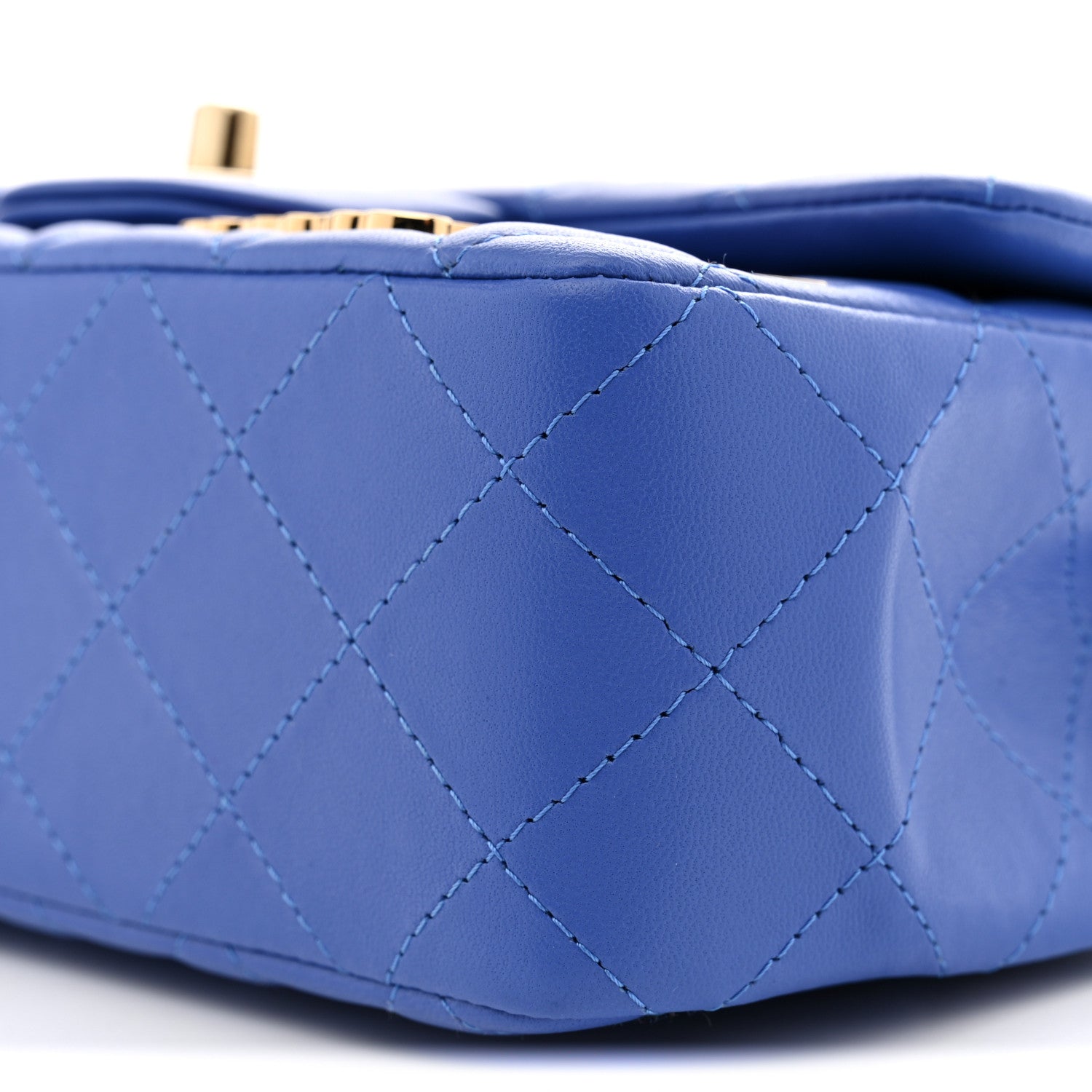 Chanel Lambskin Quilted Mini Hollywood Charms Rectangular Flap Blue 10 of 12