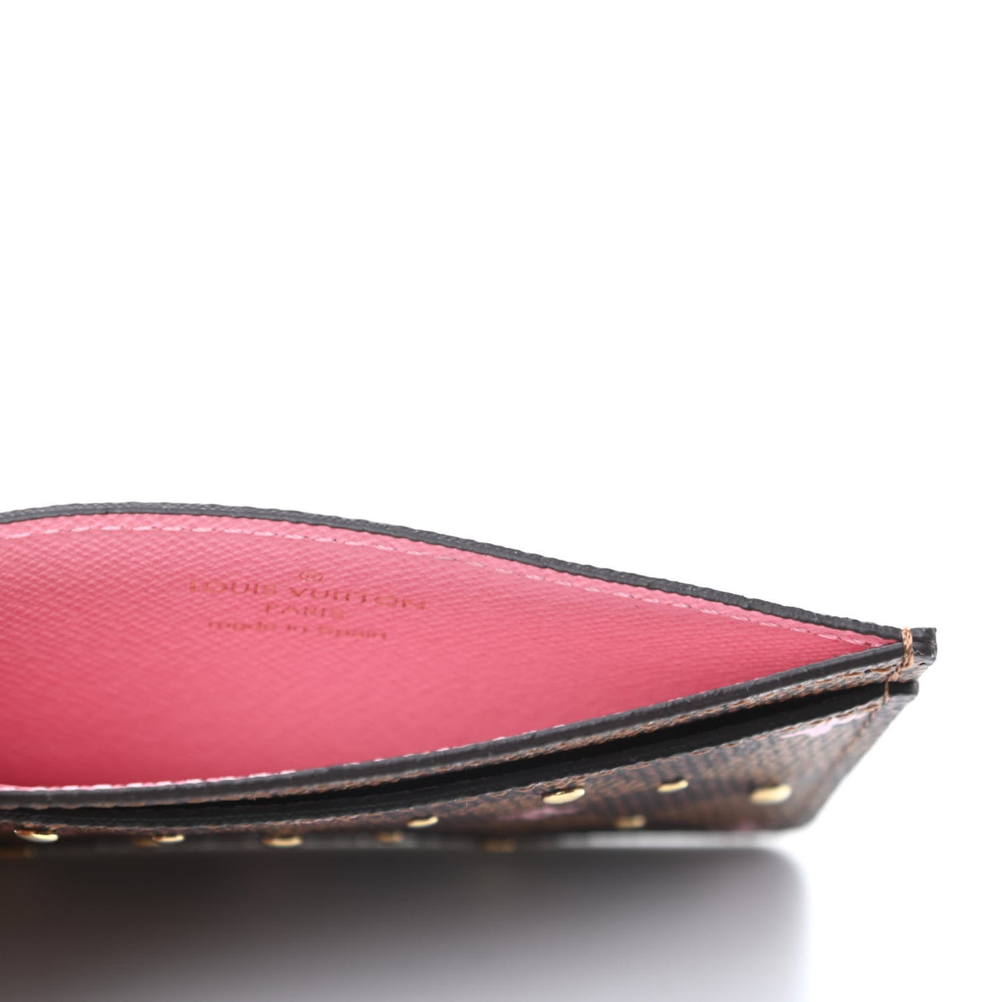 Damier Ebene Studded Card Holder