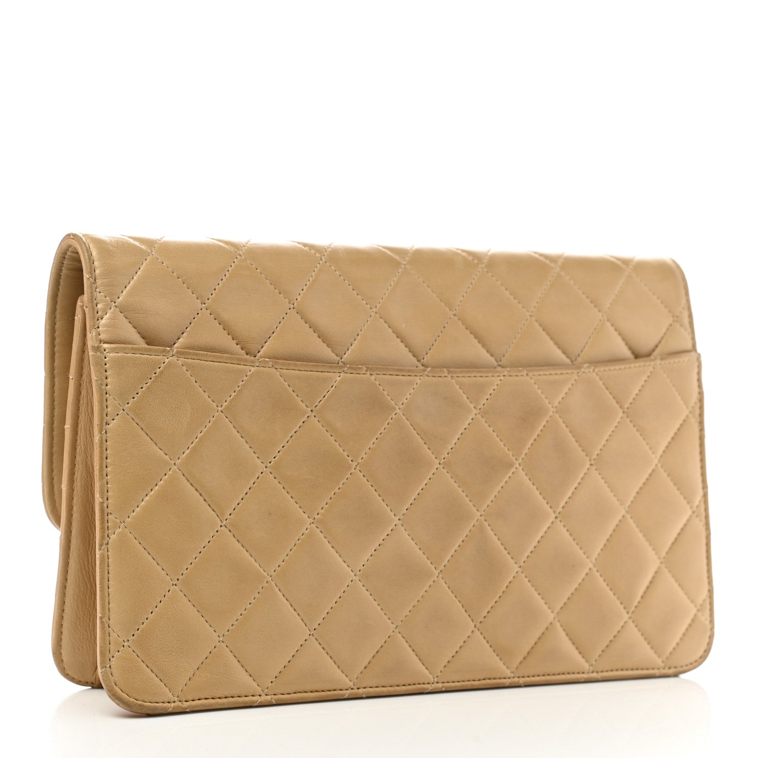 Chanel Lambskin Quilted Single Chain Flap Beige 3 of 10