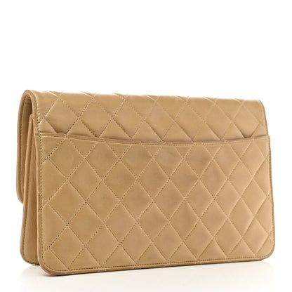 Chanel Lambskin Quilted Single Chain Flap Beige 3 of 10