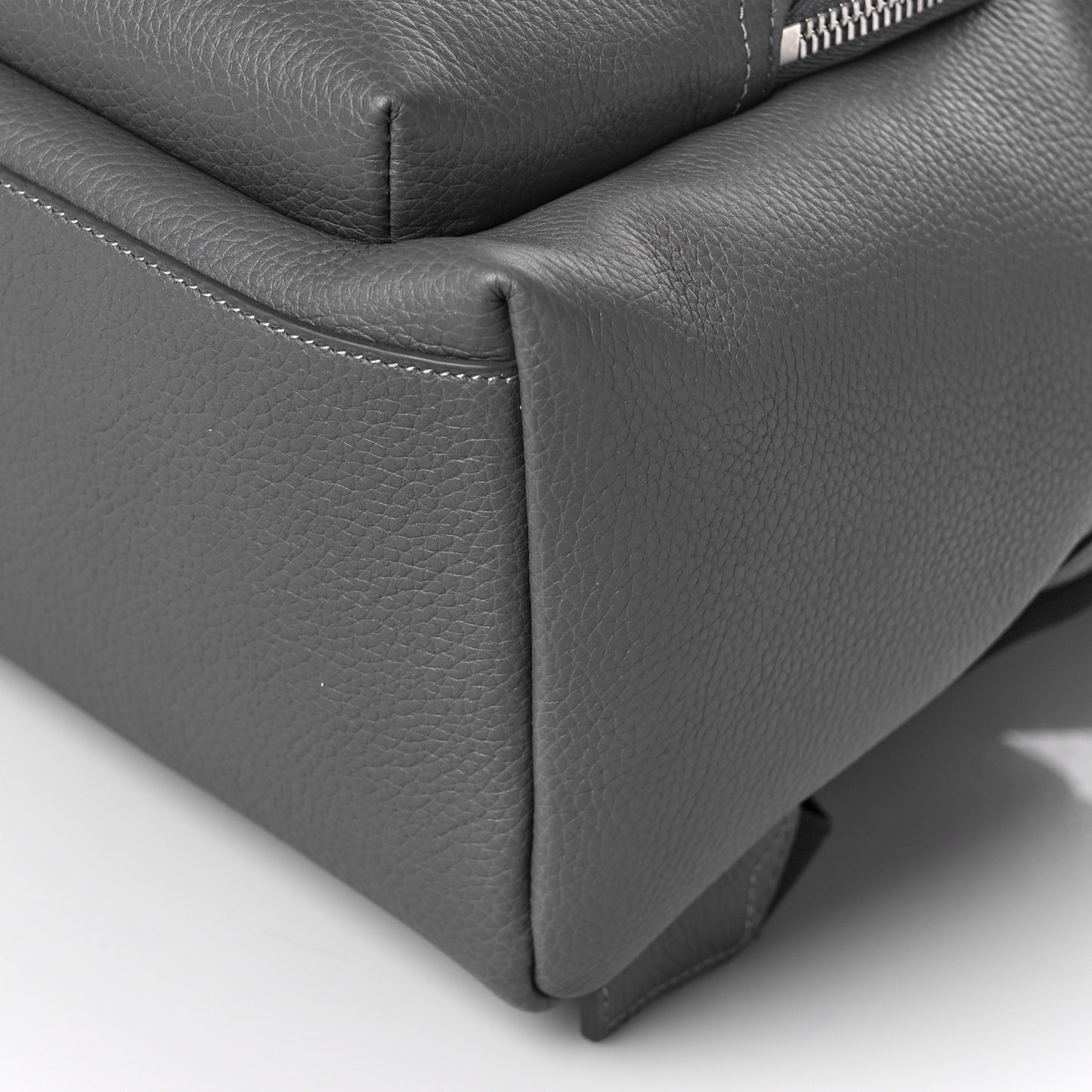 Pebbled Calfskin Abbeydale Simple Backpack Charcoal Gray