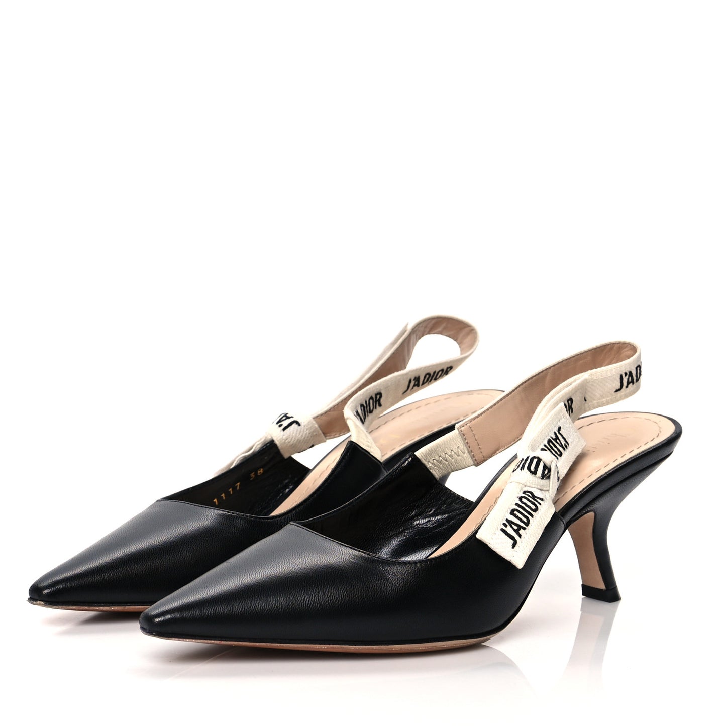 Lambskin Ribbon J'Adior Slingback 65mm Pumps 38 Black