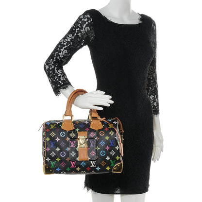 Louis Vuitton Monogram Multicolor Speedy 30 Black 2 of 9