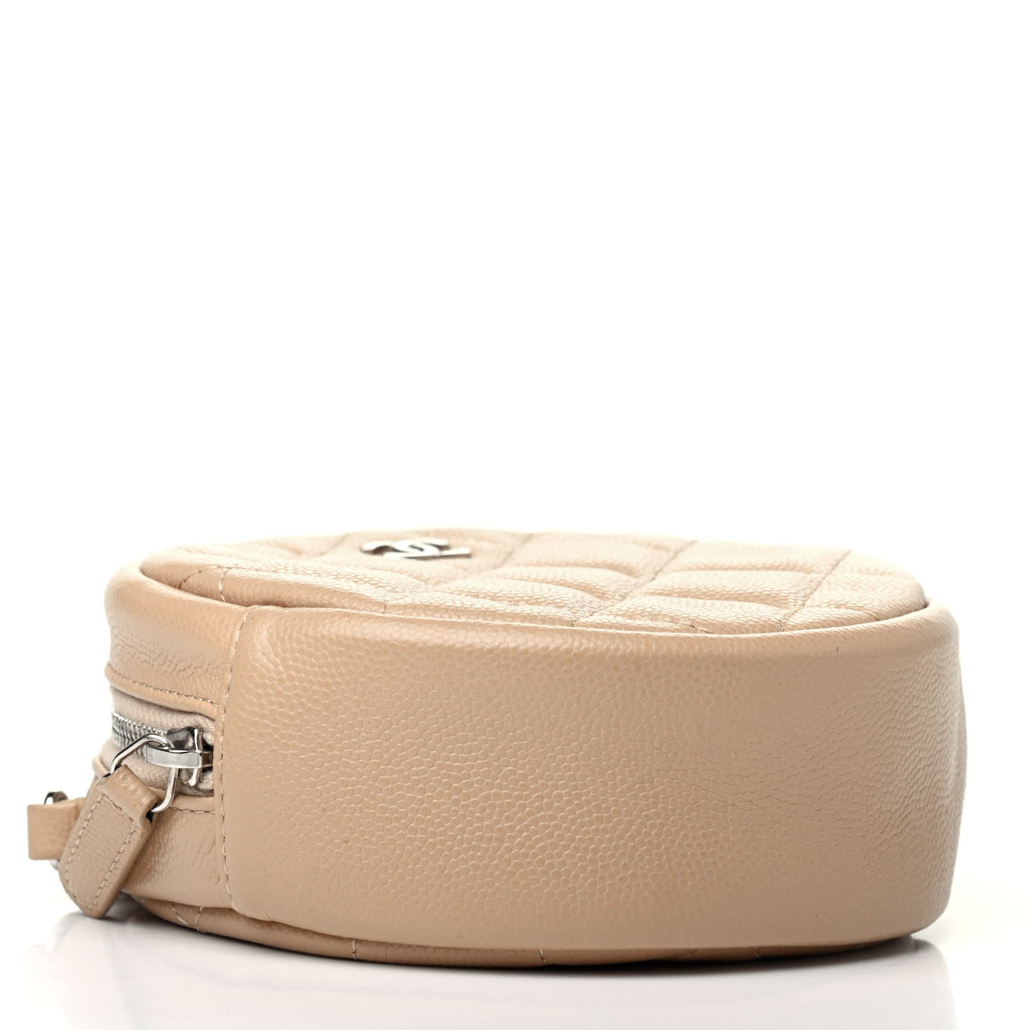 Chanel Caviar Quilted Round Clutch With Chain Beige 3 of 4