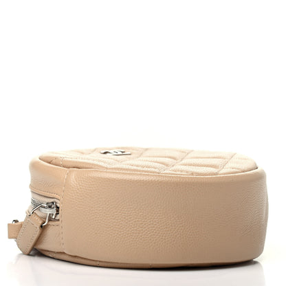 Chanel Caviar Quilted Round Clutch With Chain Beige 3 of 4