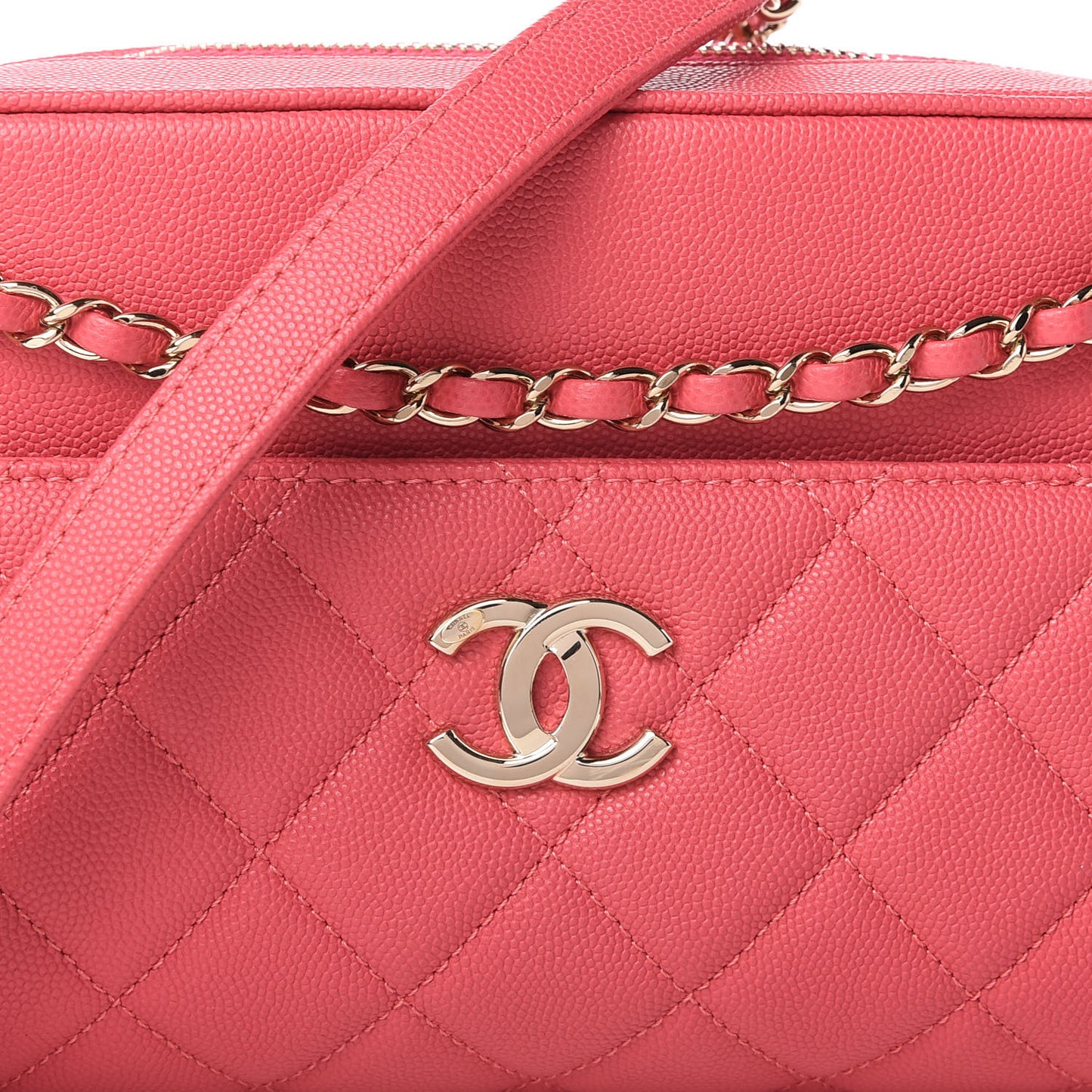 Caviar Quilted Small In & Out Camera Case Pink