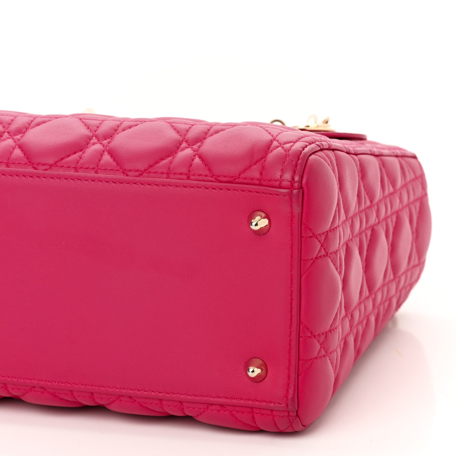 Christian Dior Lambskin Cannage Medium Lady Dior Fuchsia 9 of 9