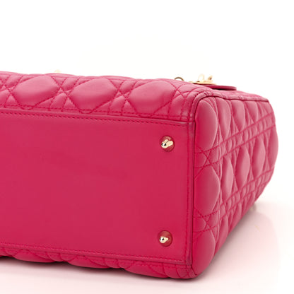 Christian Dior Lambskin Cannage Medium Lady Dior Fuchsia 9 of 9