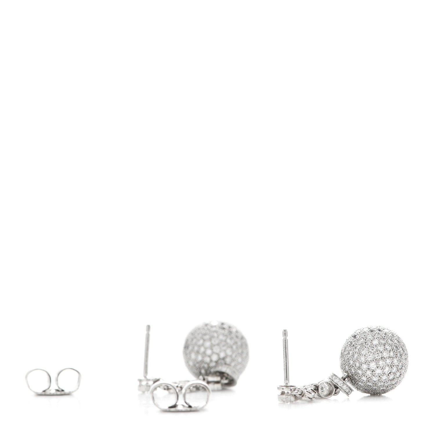 Tiffany Platinum Diamond Ball Drop Earrings 3 of 5