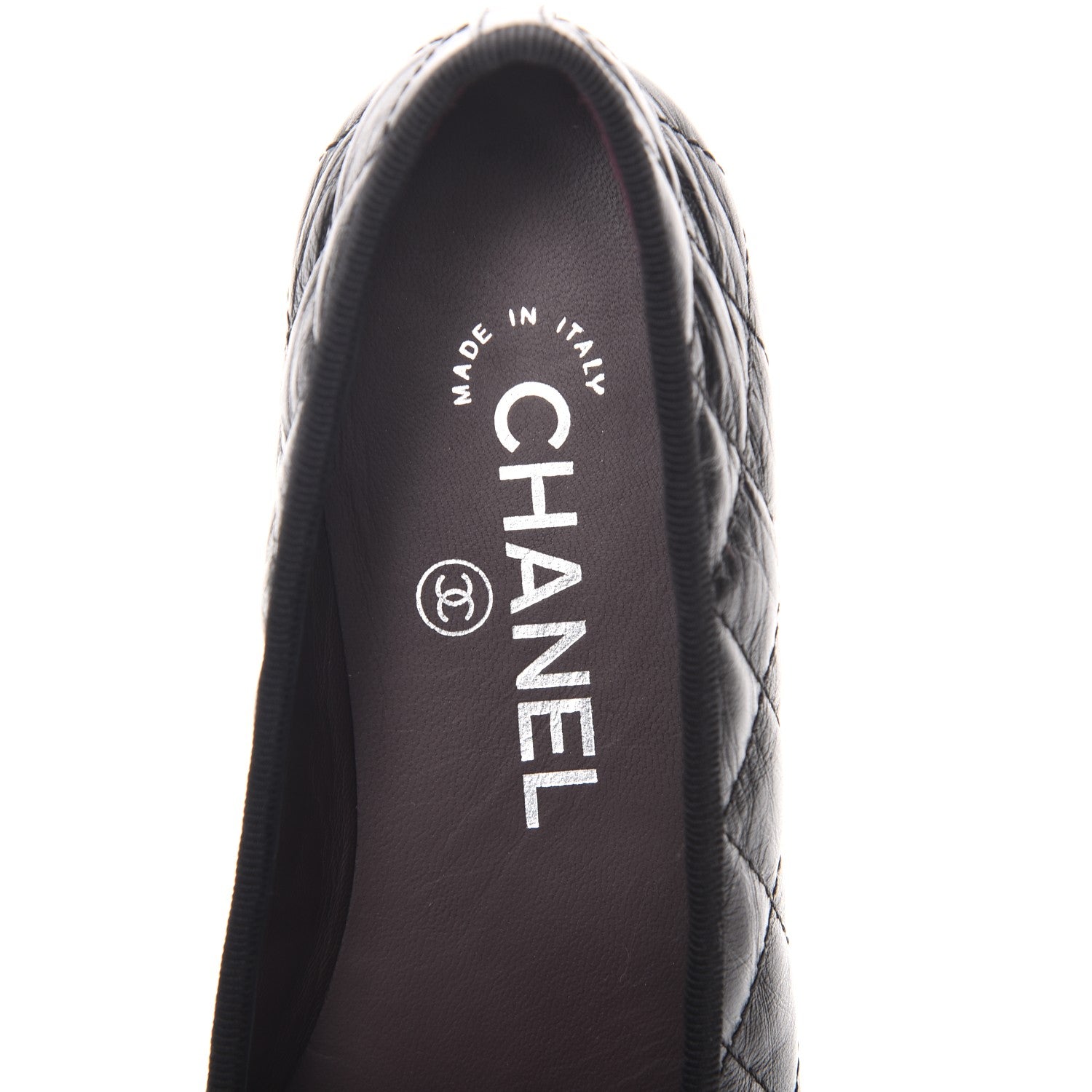 Chanel Aged Calfskin Quilted Cap Toe Ballerina Flats 35.5 Black 7 of 10
