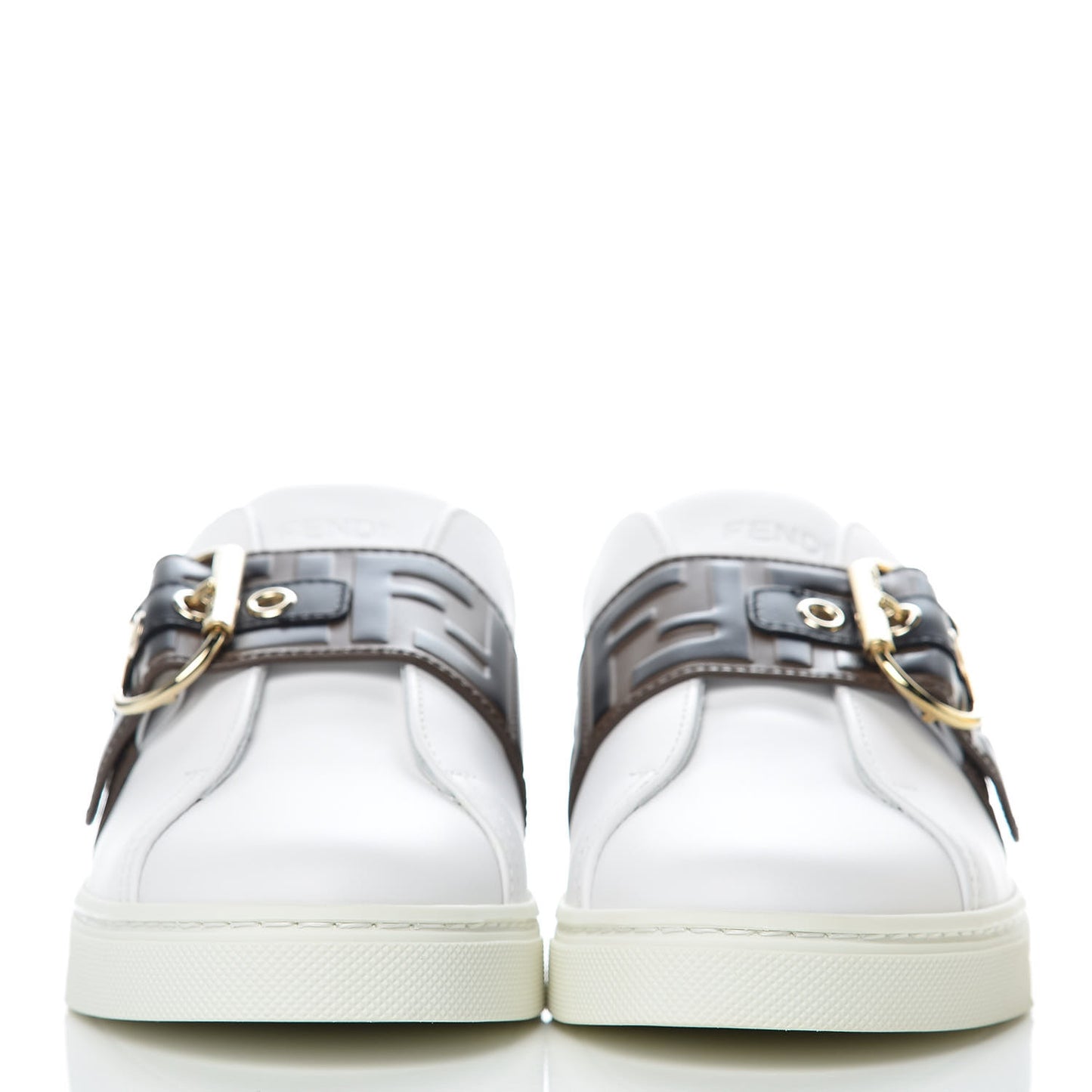 Vitello FF Embossed Womens Slip On Sneakers 36.5 Ultra White Maya Black