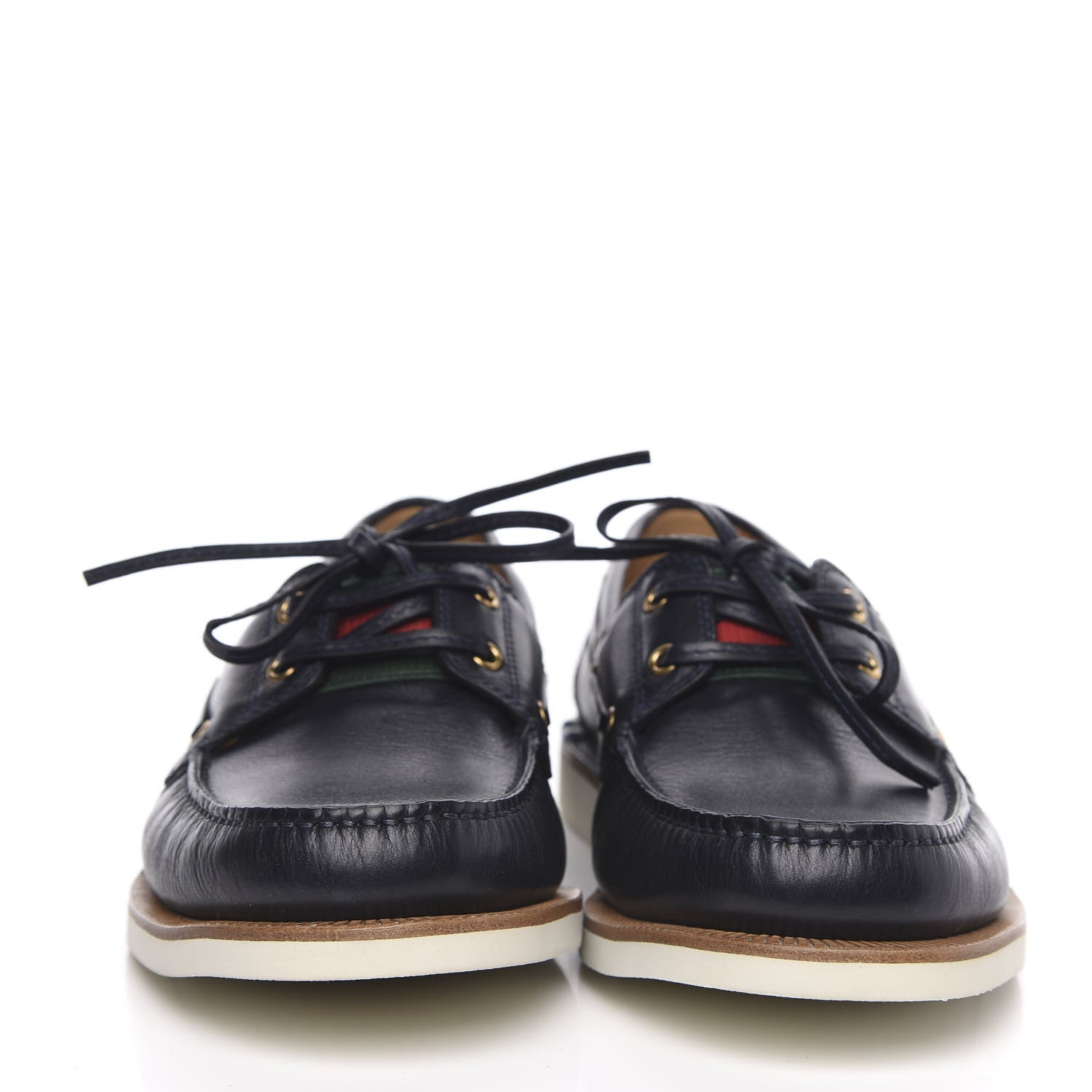 Gucci Calfskin Mens Delta Boat Loafer 8.5 Black 2 of 9