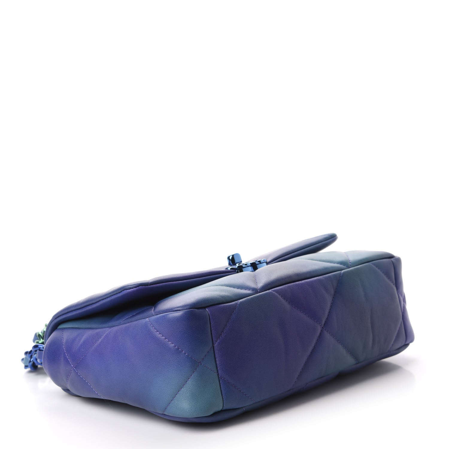 Chanel Tie Dye Calfskin Quilted Medium Chanel 19 Flap Blue Purple 3 of 13