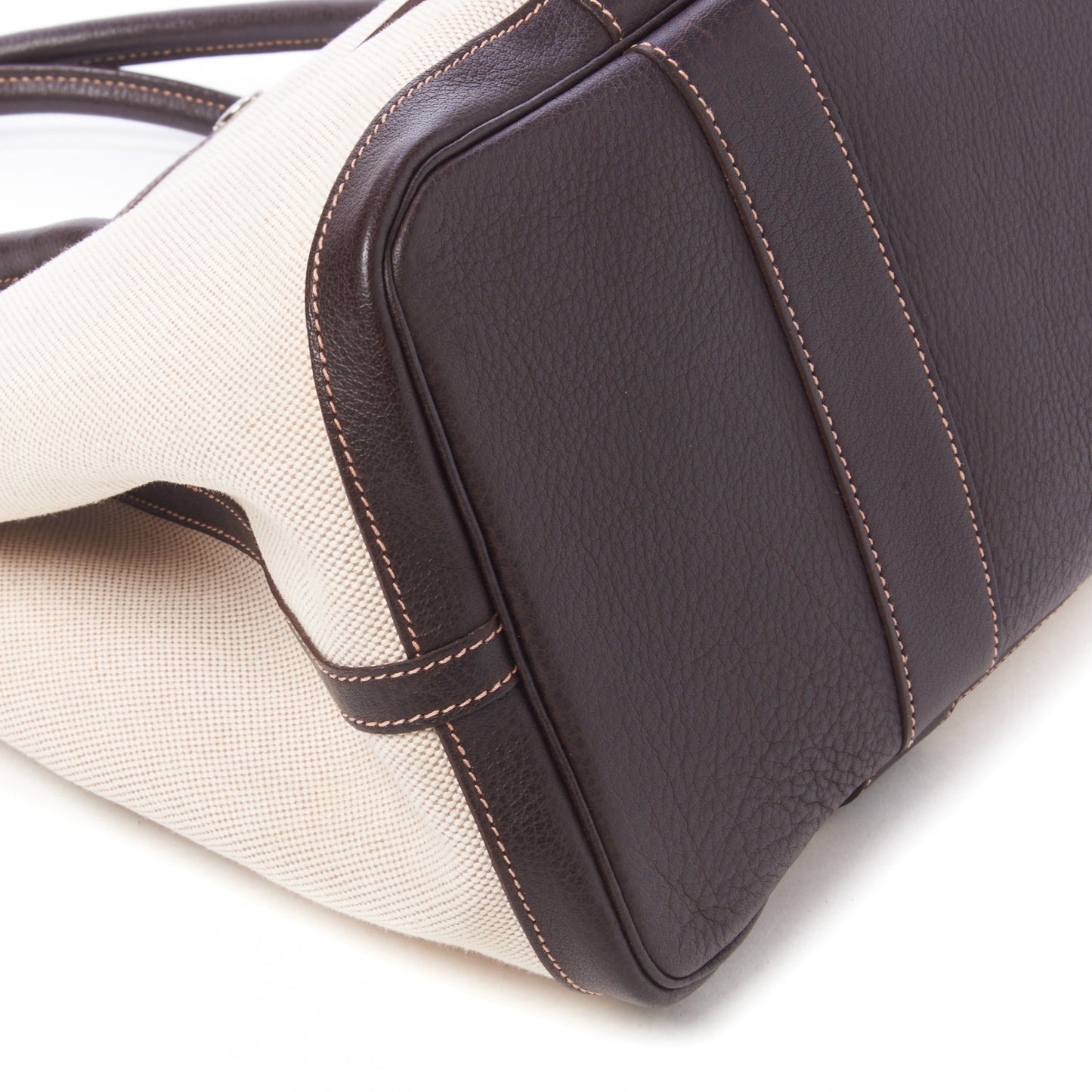 Toile Buffle Gala Garden Party Tote 36 MM Marron Fonce