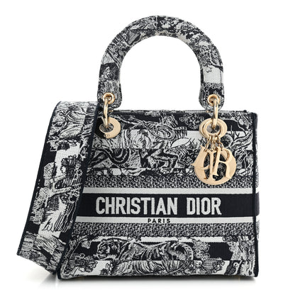 Christian Dior Canvas Toile De Jouy Embroidered Medium Lady D-Lite 1 of 12