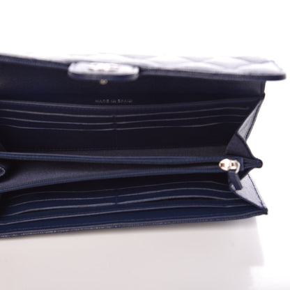 Chanel Caviar Quilted Large Flap Wallet Navy Blue 5 of 8