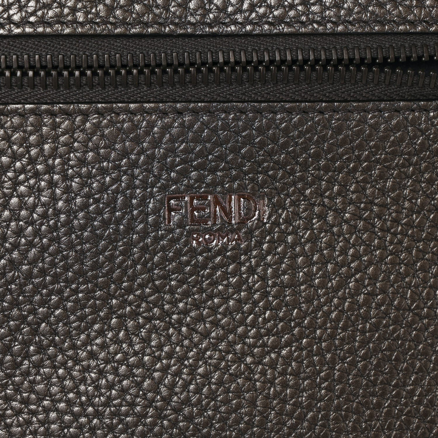 Fendi Cuoio Romano Lux Mini Peekaboo I SEE U Satchel Graphite 6 of 8