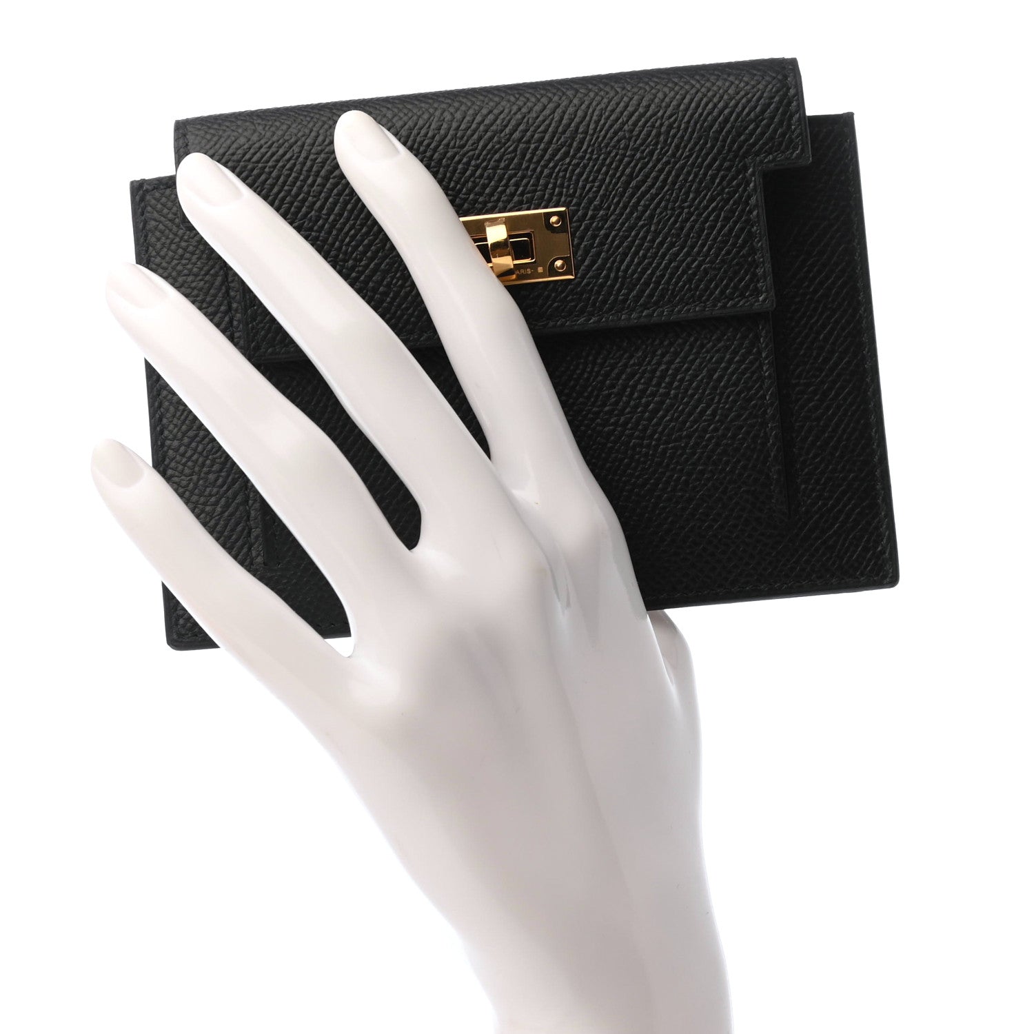 Hermes Epsom Kelly Pocket Compact Wallet Black 2 of 7