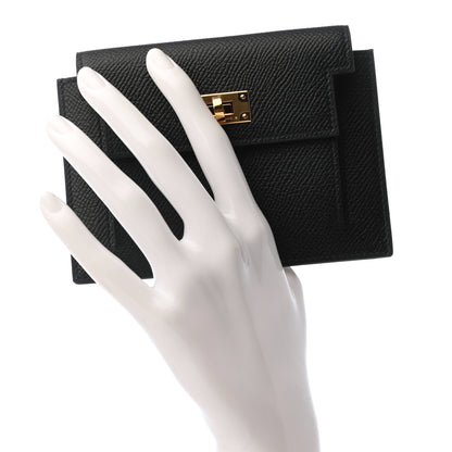 Hermes Epsom Kelly Pocket Compact Wallet Black 2 of 7