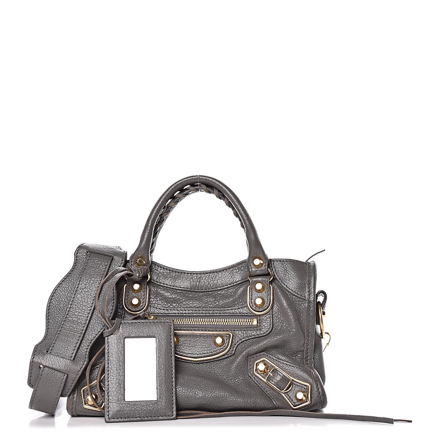 Balenciaga Chevre Gold Metallic Edge Hardware Mini City Gris Acier 1 of 11