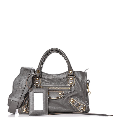 Balenciaga Chevre Gold Metallic Edge Hardware Mini City Gris Acier 1 of 11