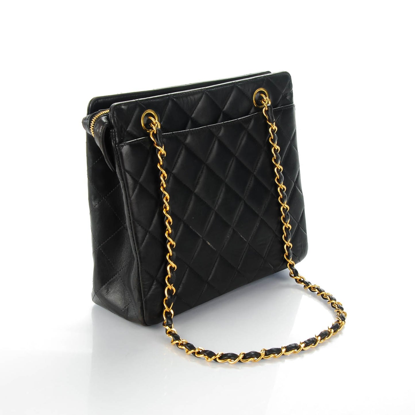 Lambskin Quilted Shoulder Bag Black
