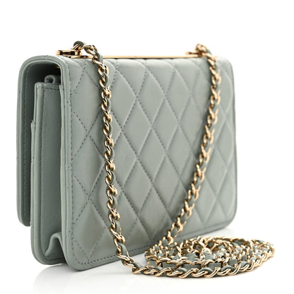 Chanel Lambskin Quilted Trendy CC Wallet On Chain WOC Grey 3 of 12