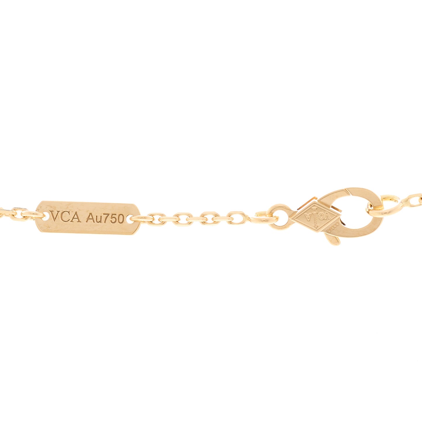 18K Yellow Gold Carnelian Vintage Alhambra Pendant Necklace