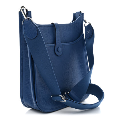 Hermes Taurillon Clemence EVELYNE III Bleu Tie 4 of 12