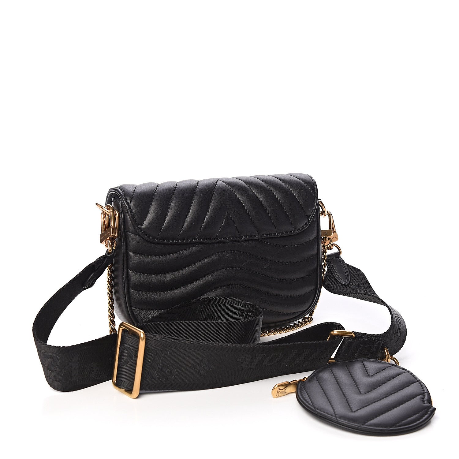 Louis Vuitton Calfskin New Wave Multi Pochette Black 2 of 9
