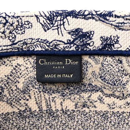 Christian Dior Canvas Embroidered Medium Dioriviera Toile De Jouy Book Tote Blue 6 of 13