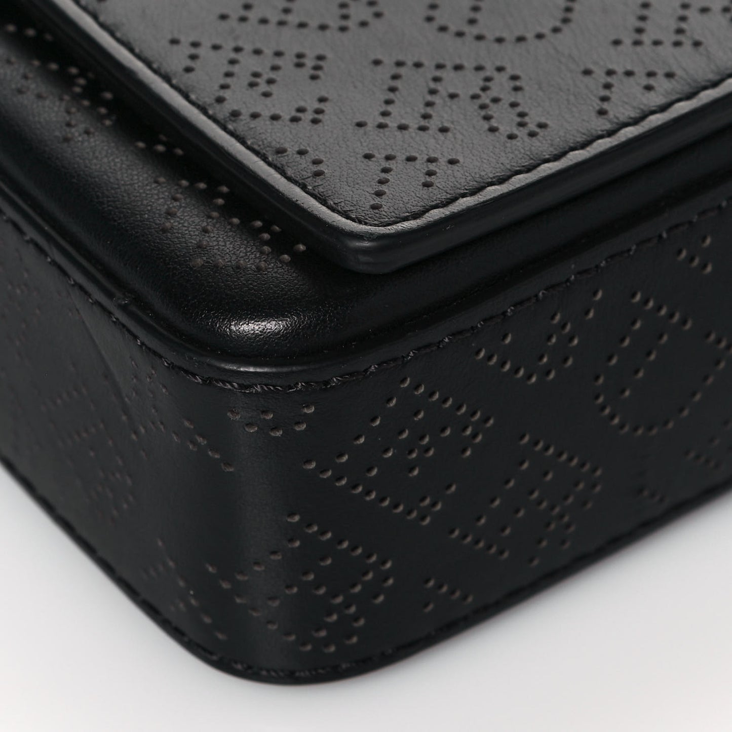 Calfskin Perforated Logo Hampshire Crossbody Black