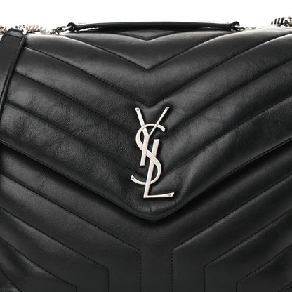 Saint Laurent Calfskin Y Quilted Monogram Medium Loulou Chain Satchel Black 8 of 12